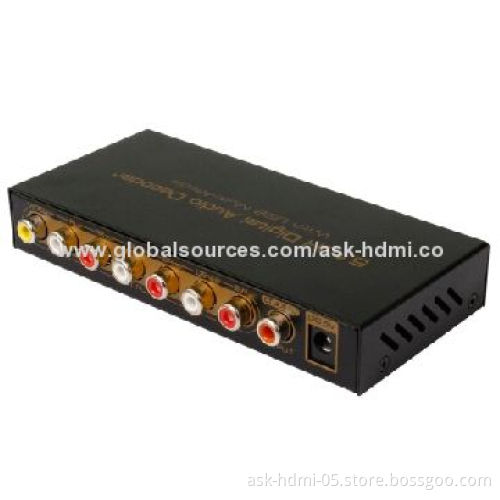 AC3 DTS Digital Optical Audio Decoder 5.1, 5V DC/1A Power Adapter, Power-off Memory